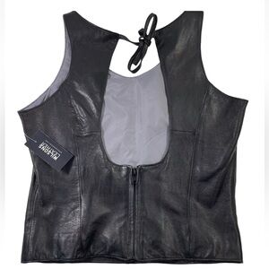 🎁👀 NWT Wilson’s Genuine Leather Keyhole Top 18” bust M / L Brand New Vintage 90s